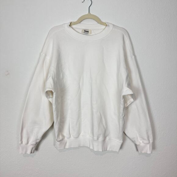 Elwood Oversized Core Crewneck Sweatshirt in Vintage White Size Small - Picture 1 of 5